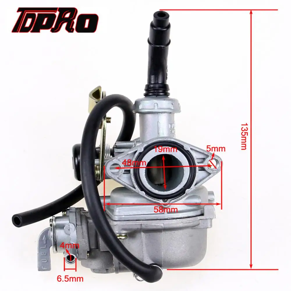 

TDPRO 50cc 90cc 110cc 125cc 19mm Racing Carburetor Carby with Fuel Tap Motorcycle Dirt Pit Pocket Bike Quad ATV Go Kart Buggy