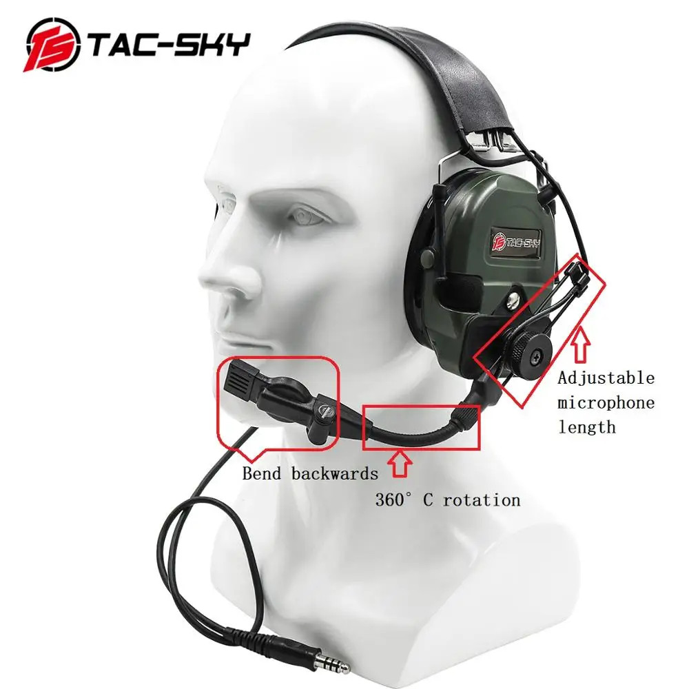 TAC-SKY tactical TCI LIBERATOR headset silicone ear muffs noise reduction pickup military tactical headset TCI headset+u94 ptt