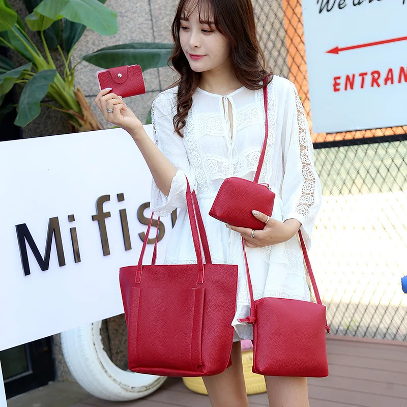 

Different Size Bags Women's 2020 New Style Four-piece Set Korean-style Hand Shoulder Carrying Multi-Purpose Embossed Leather WOM