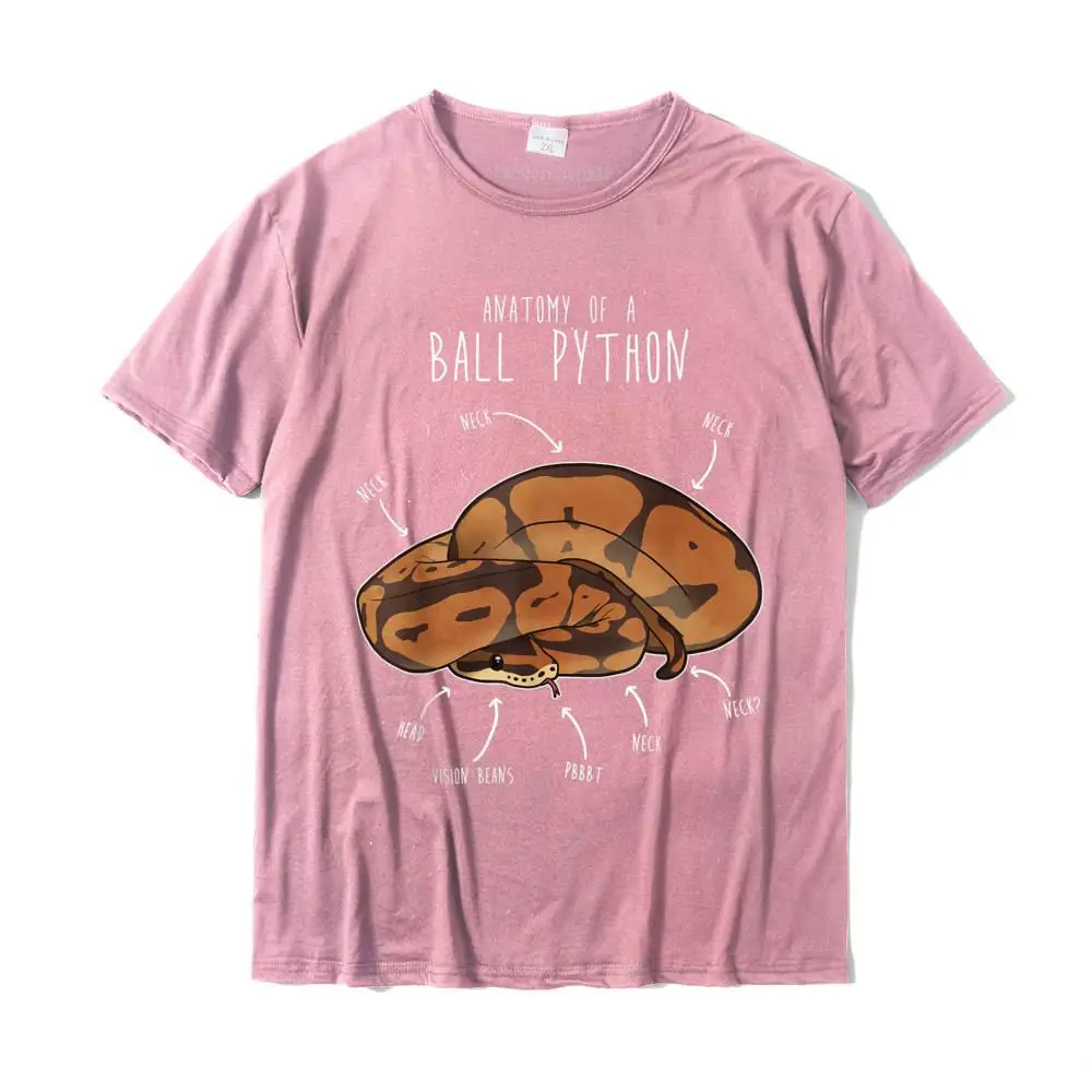 Normal Street Normal Short Sleeve Father Day Tops T Shirt 2021 New O-Neck Pure Cotton Tshirts Men's Top T-shirts Anatomy of a Ball Python Funny Pet Reptile Snake Lover T-Shirt__MZ15228 pink