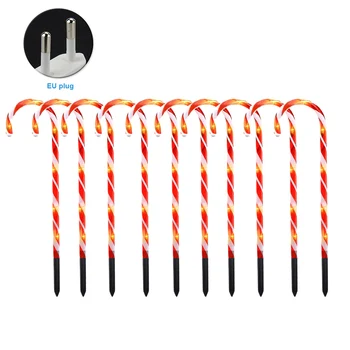 

Plug-In Party With Stakes Gift Wedding Outdoor Pathway Yard Lawn Indoor Led Home Decor PVC Candy Christmas Lights Cane Lamp