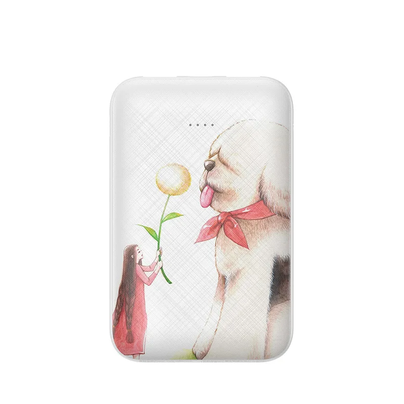 Dog White Baseus мини банк питания 10000 мАч для xiaomi samsung iPhone милый подарок банк питания Портативный двойной USB зарядное устройство батареи для путешествий - Цвет: Dog White
