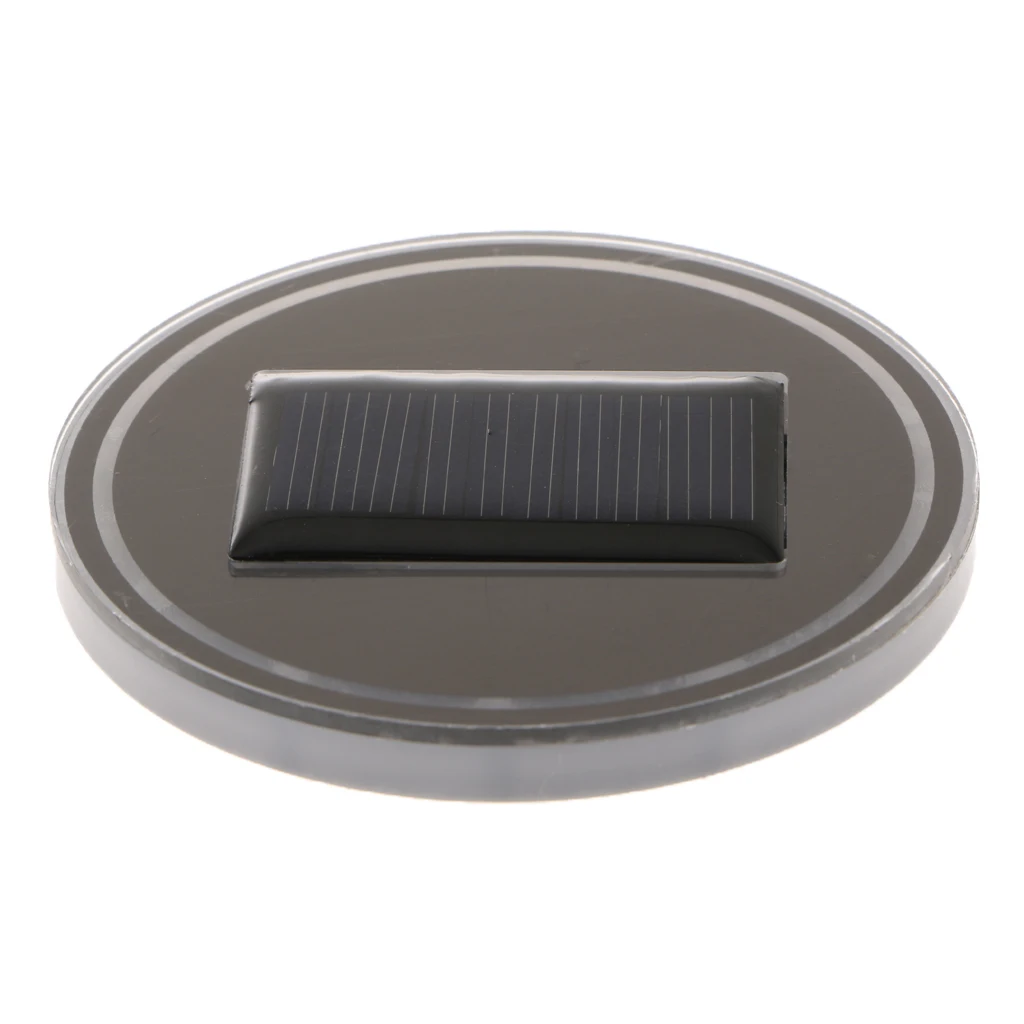 LED Cup Holder Pad Solar Powered LED Cup Mat Car Atmosphere Lamp Decoration Lights for Car Accessories Party Red
