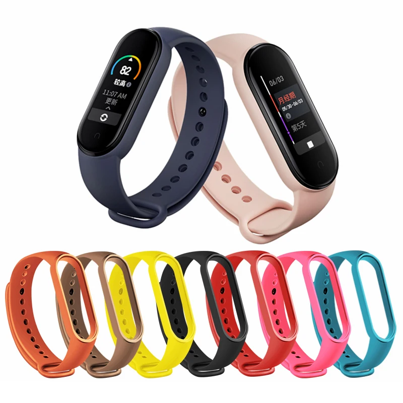 Силиконовый ремешок на запястье для Xiaomi Mi Band 5 сменный браслет mi band miband