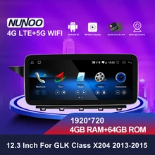 Nunoo 10.25 12.3 Inches Car Radio 8-Core Car DVD Player For Mercedes Benz GLK Class X204 GPS navigation 5.0 GPS Carplay  Radio