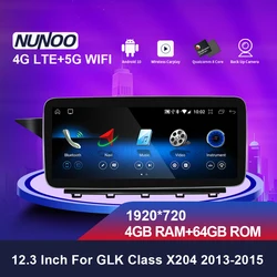 Nunoo Radio con GPS para coche, reproductor con DVD, 8 núcleos, 10,25 pulgadas, 12,3, para Mercedes Benz GLK clase X204, 5,0