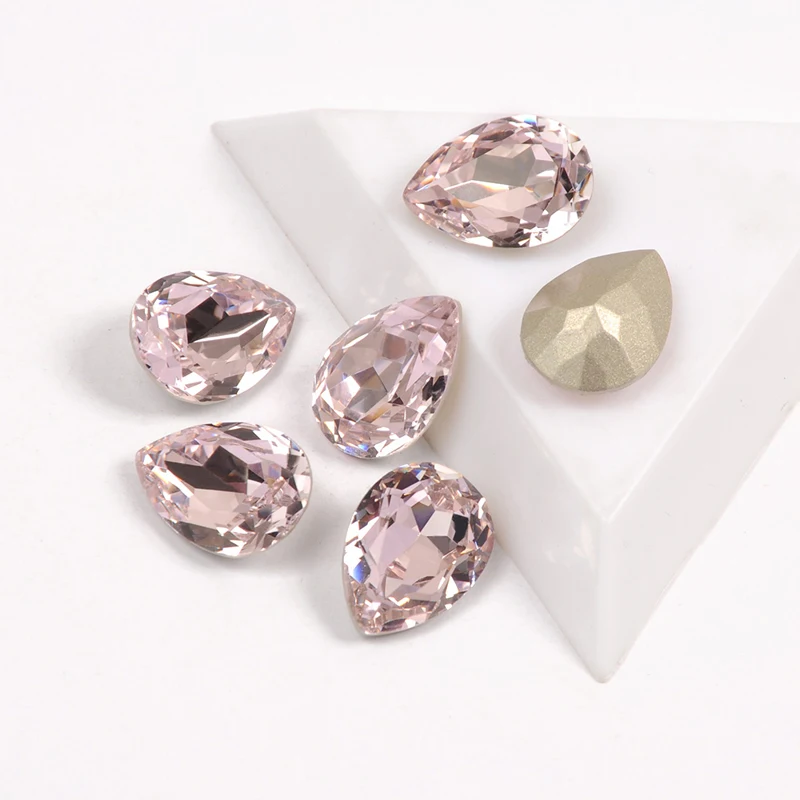 YANRUO K9 High Quality Light Pink Crystal Multi-Sizes Rhinestones Garment Accessories Nail Charms Jewelry DIY Making Decorations 5