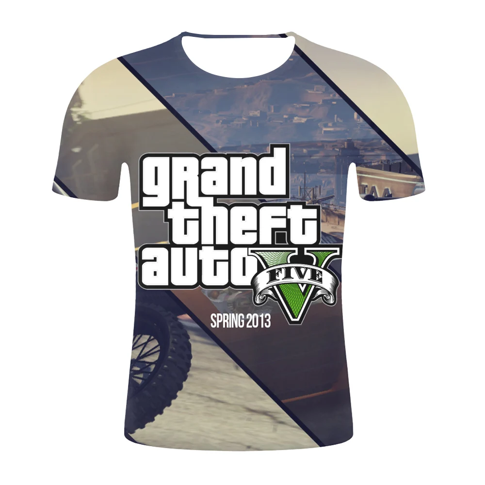 Grand Theft Auto 3D GTA 5 модная мужская футболка с коротким рукавом уличный стиль высокое