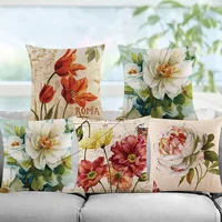 Colorful Flower Cushion Sunflower Rose Dandelion Decorative Pillows Decoration Pillowcase For Car Home 1