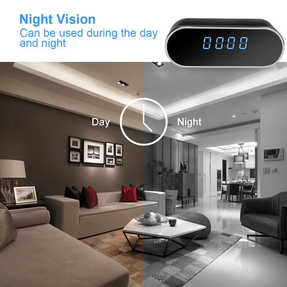 HD WiFi CamPro1080P IP P2P настольные часы камера WIFI контроль инфракрасное ночное видение