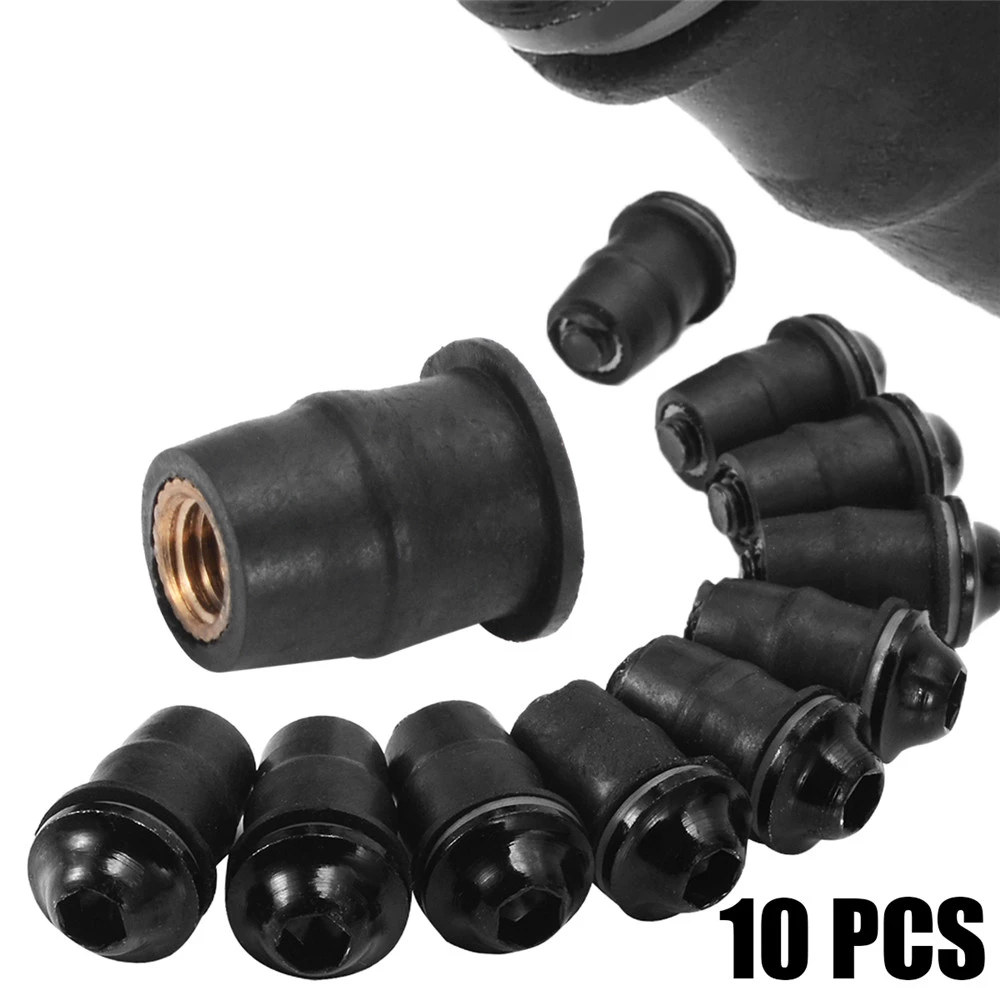 Motorcycles Windshield Windscreen Bolts Rubber Well Nuts Washers M5 10Pcs 