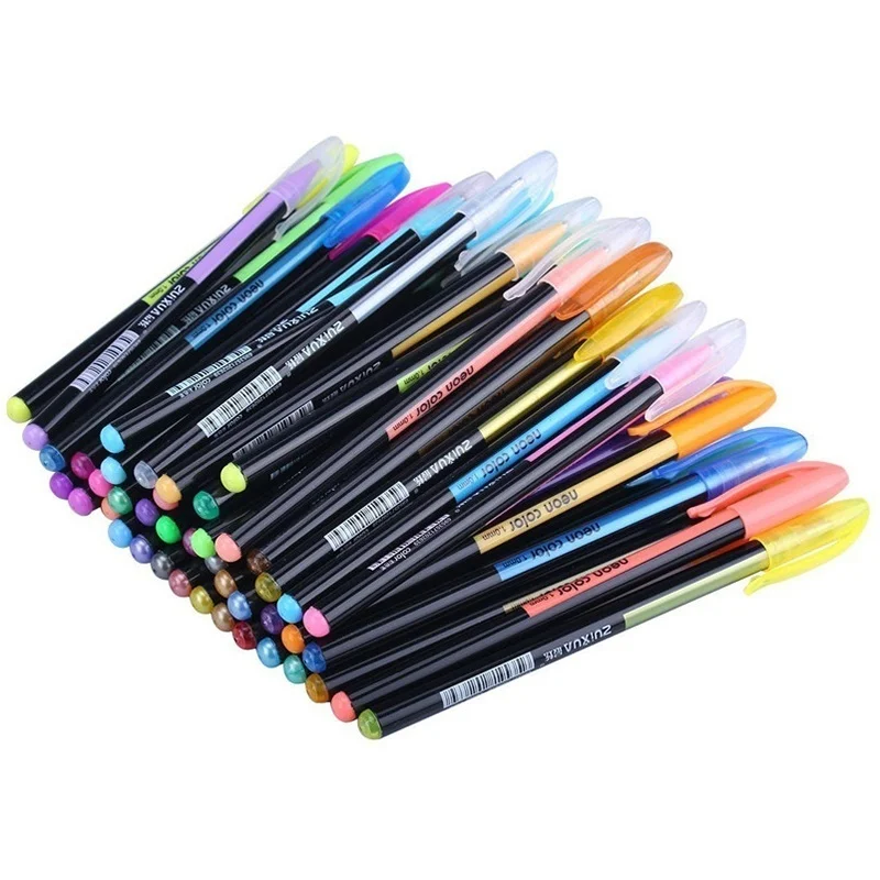 Flipkartcom  GLAZU Neon Highlighter Gel Pen Glow In Dark with Different  Colors Pack of 24 Pens  Neon Highlighter Pen 24 Colors