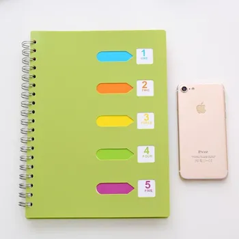 

Multi-functional Laptop Students Compartmental Layered Separated Pages Index Notebook with Label Tape Compartmental