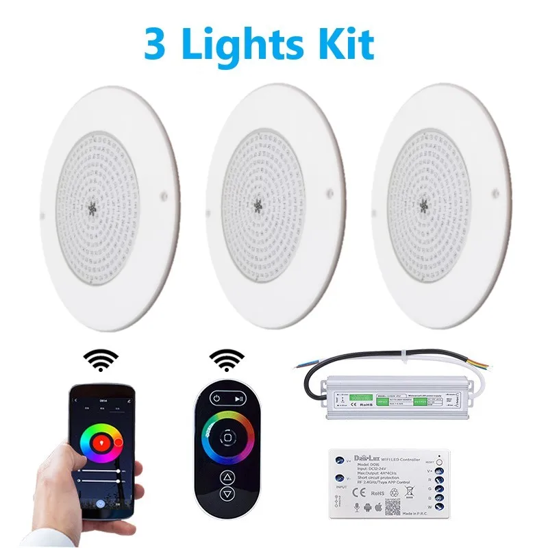 ПК светодиодный подводный Wi-Fi бассейн Светильники 18 Вт Водонепроницаемый RGB 12В