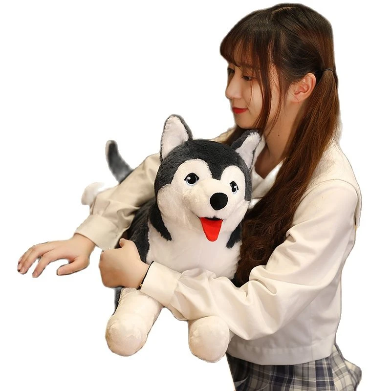 かわいいいたずらハスキー犬ぬいぐるみ枕ぬいぐるみリアルなシベリアをウルフハウンドウルフ人形おもちゃスロー枕誕生日ギフトのため Stuffed Plush Animals Aliexpress