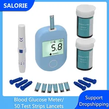 Blood Glucose Meter Glucometer Kit Diabetes Tester 50 Test Strips Lancets Medical Blood Sugar Meter Diabetic Blood Sugar Monitor