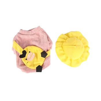 

Autumn and Winter Pet Clothes Small Yellow Duck Pet Backpack Little Yellow Hat Dog Clothes Small Yellow Hat