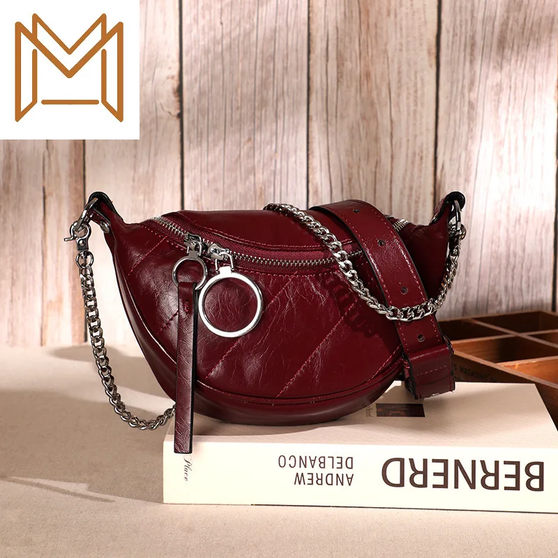 

Chest Package Woman France Oblique Satchel Head Layer Diagonal Span Single Shoulder Package Woman Bag