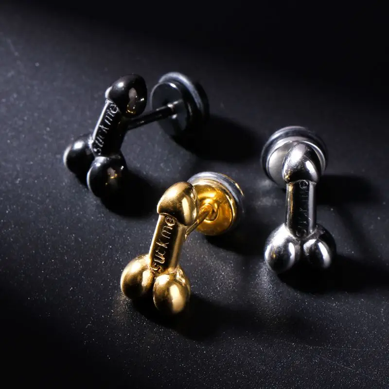 1pc Punk Earrings Fashion Personality Exaggerate Men Male Jewelry Brincos Charms Ear Stud Creative Unique Sexy Anti Allergy 2