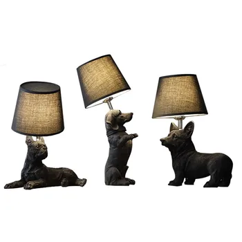 

Modern Simple Table Lights Nordic LED Resin Bedside Table Lamp Dog Creative Table Lamps for Bedroom Lighting Decoration
