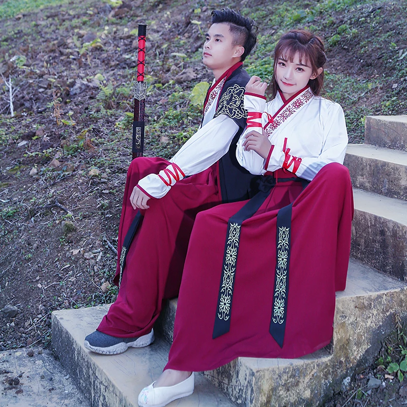 Традиционный китайский Hanfu взрослый китайский костюм Сценические костюмы мужской костюм династии Тан Классическая танцевальная одежда шоу платье DN4130