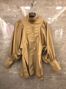 

2019 New Arrival Elegant Long Puff Sleeve Commuting Style Midi Dress Free Shipping Worldwide