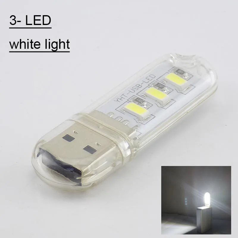 3-LED white 3 8 24 светодиодный DC 5 В USB флэш-светильник Ночной светильник теплый белый светильник для чтения книг для Note PowerBank светильник ing PC компьютер комнатная комната - Испускаемый цвет: 3-LED white