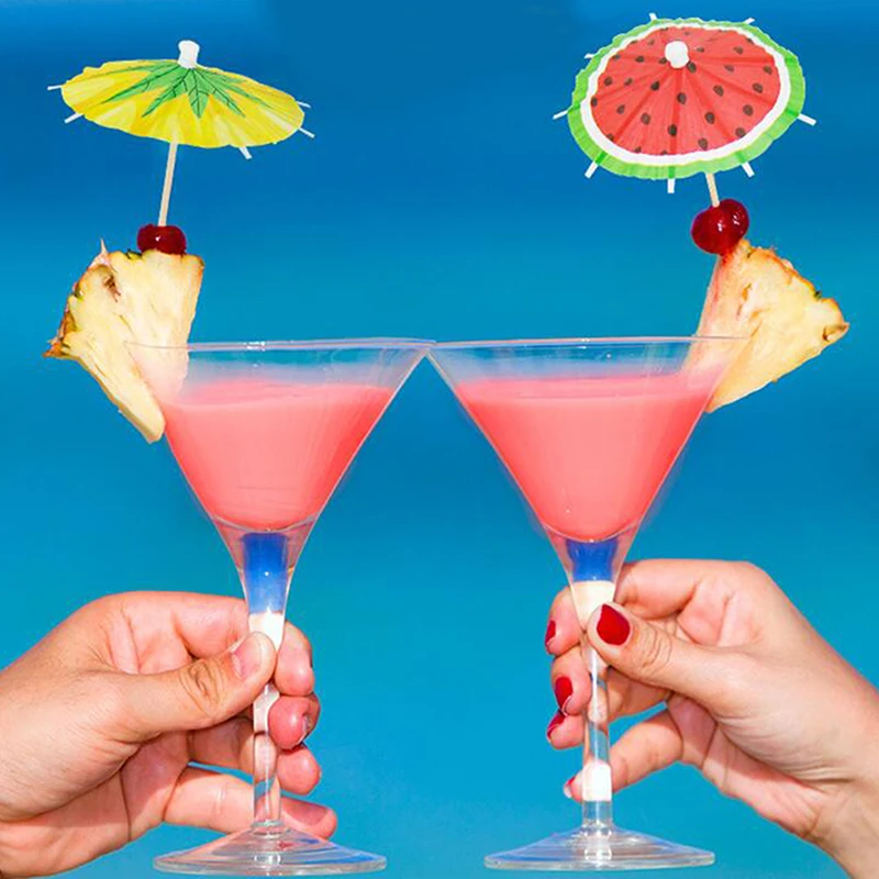 20Pcs/set Forks Colorful Umbrellas Shaped Cocktail Drink Stirring Sticks Food Dessert Picks Fruit Fork Bento Accessories