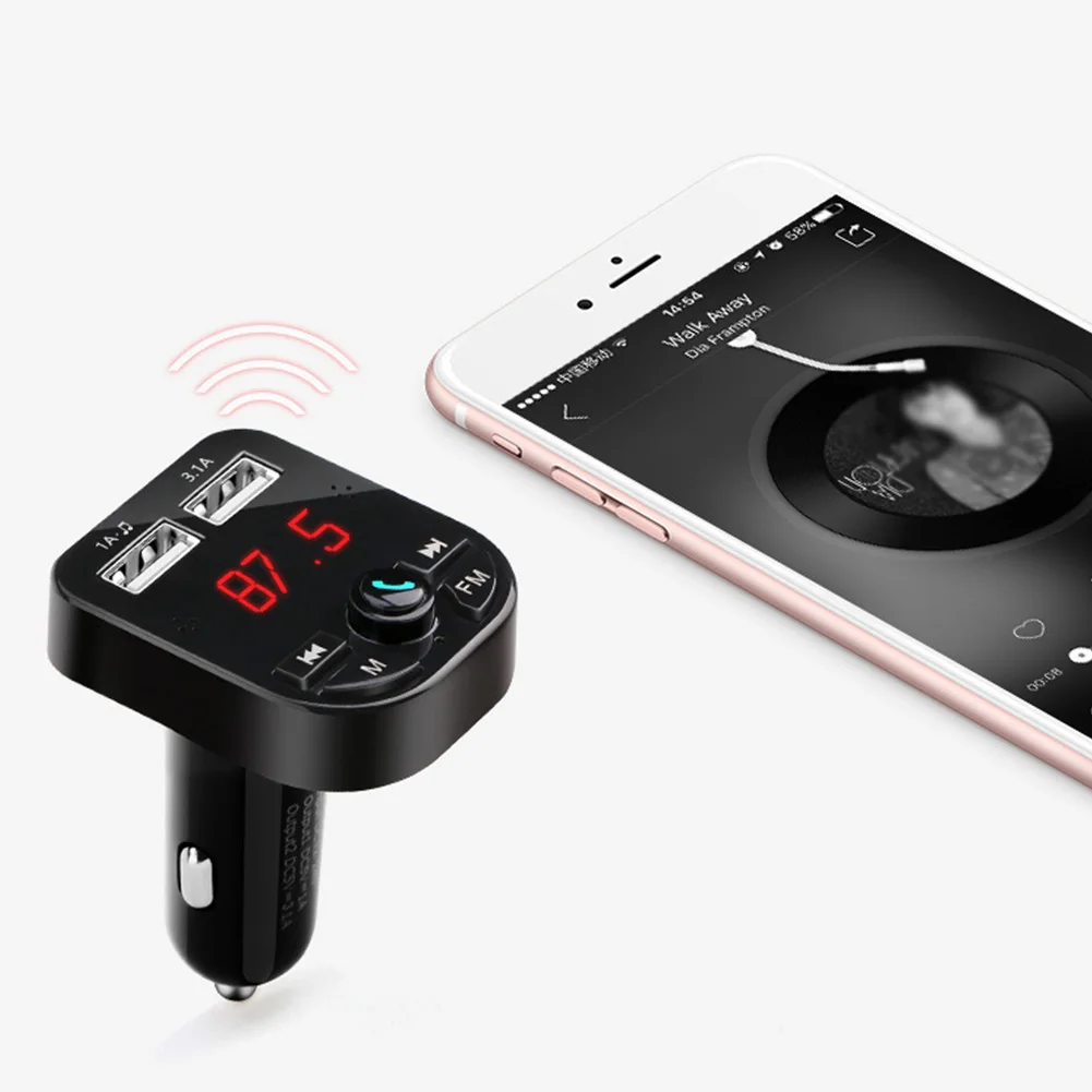 Быстрая зарядка ЖК-дисплей MP3-плеер адаптер TF карта двойной USB беспроводной радио fm-передатчик многофункциональный автомобильный комплект громкой связи