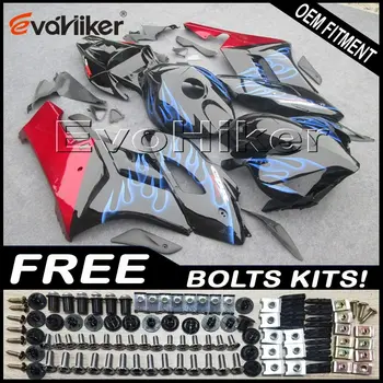 

Custom motorcycle fairing for CBR1000RR 2004-2005 ABS plastic motorcycle panels Injection mold blue flames+Gifts