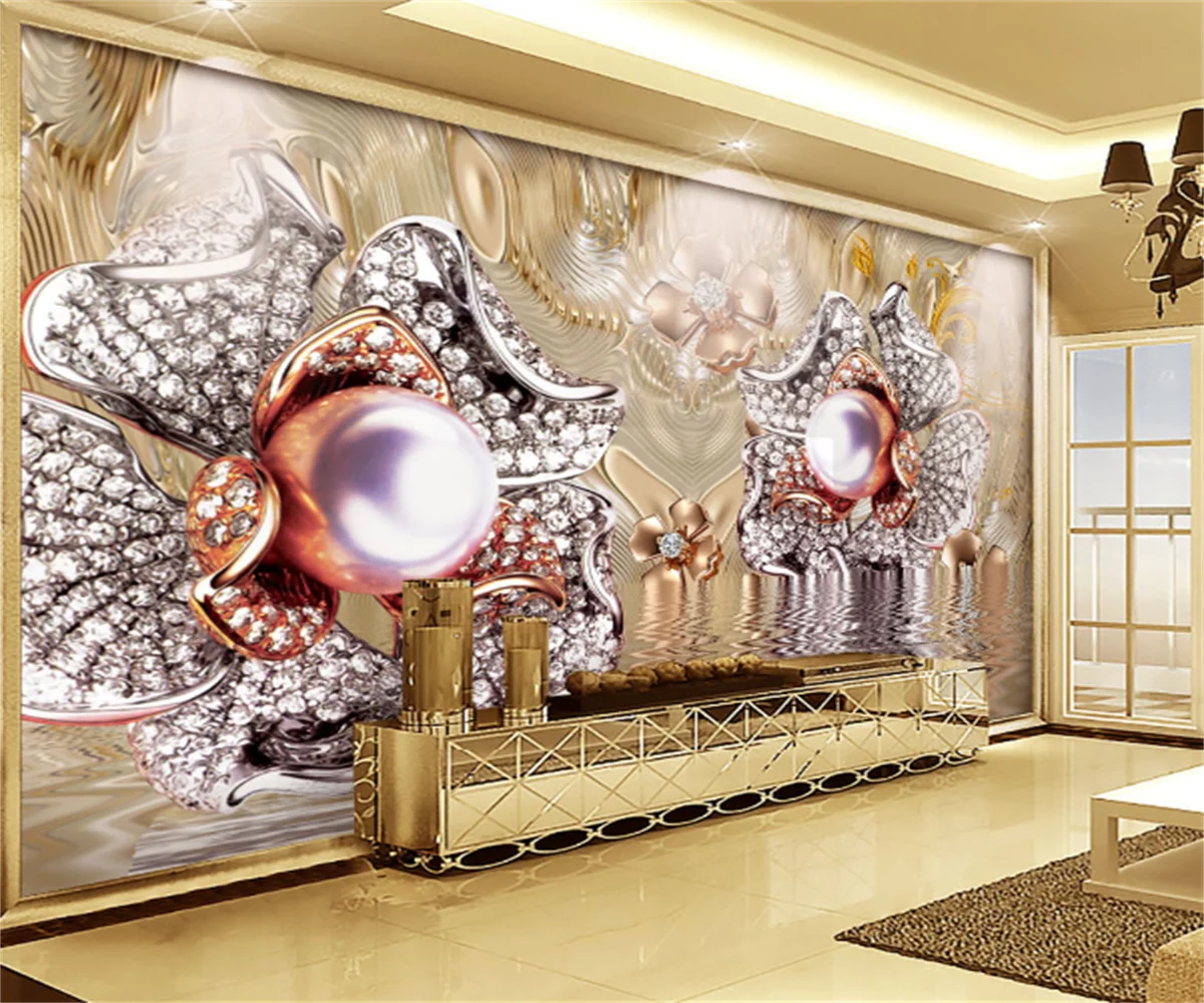 

Customize any size wallpaper mural European 3D noble luxury jewelry background wall sticker photo wallpaper papel de parede 3d