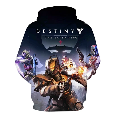 Онлайн игры Destiny 2 опавших Семья принт 3D одежда Повседневное Для мужчин худи утренней пробежки спортивная фуфайка Осень новинка зимы топ с длинными рукавами в стиле «хип-хоп» Свободный пуловер S-4XL