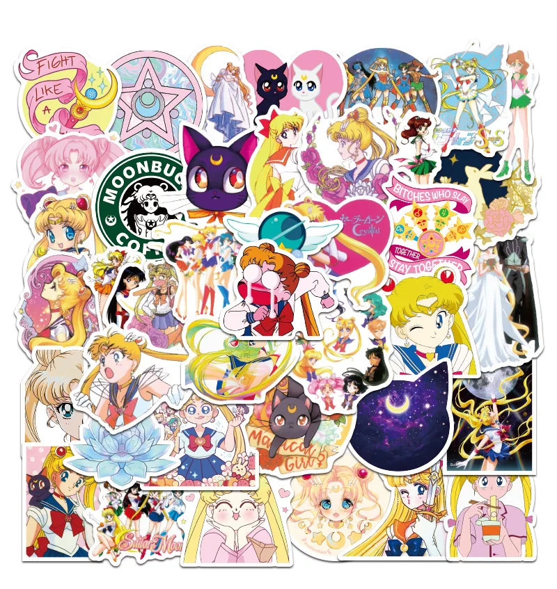 

50PCS Japan Anime Sailor Moon Sticker Cartoon Girl Scrapbook Decor PVC Stickers School Office Supply Sticker Free Shipping