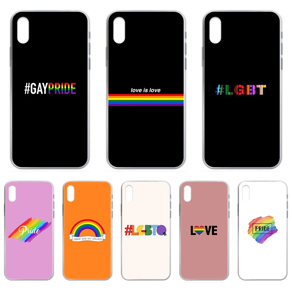 Прозрачный чехол для телефона Love is ЛГБТ с радужной гордостью iphone 4 4S 5 5C 5S 6 6S PLUS 7 8 X