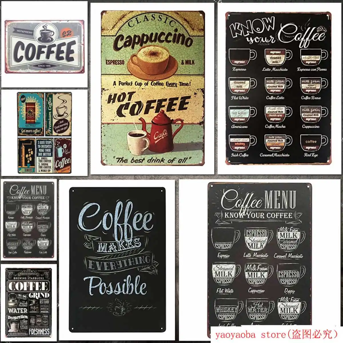 Забавные кофейные вывески кофейное меню знайте свой кофе винтажные Ретро