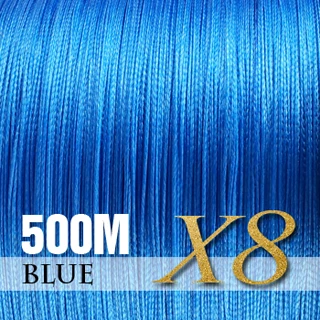 Blue-8 Strands SIECHI PE плетеная леска, многофиламентная, 500 м, 8 нитей, корд, леска для ловли карпа, для морской воды, 20, 30, 40, 50, 60, 80 фунтов - Цвет: Blue-8 Strands