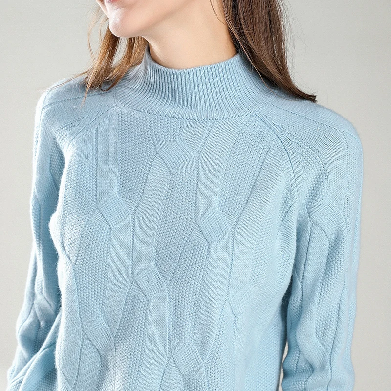 Smpevrg pure wool women sweater female pullover long sleeve turtleneck pullover women sweater pull femme jumper knitted top