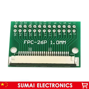 

26 pin 1.0mm pitch FPC/FFC PCB connector socket adapter board,26P flat flex cable one-sided socket