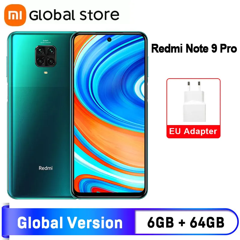 Смартфон в наличии Redmi Note 9 Pro 6 ГБ 64 NFC Восьмиядерный процессор Snapdragon 720G глобальная