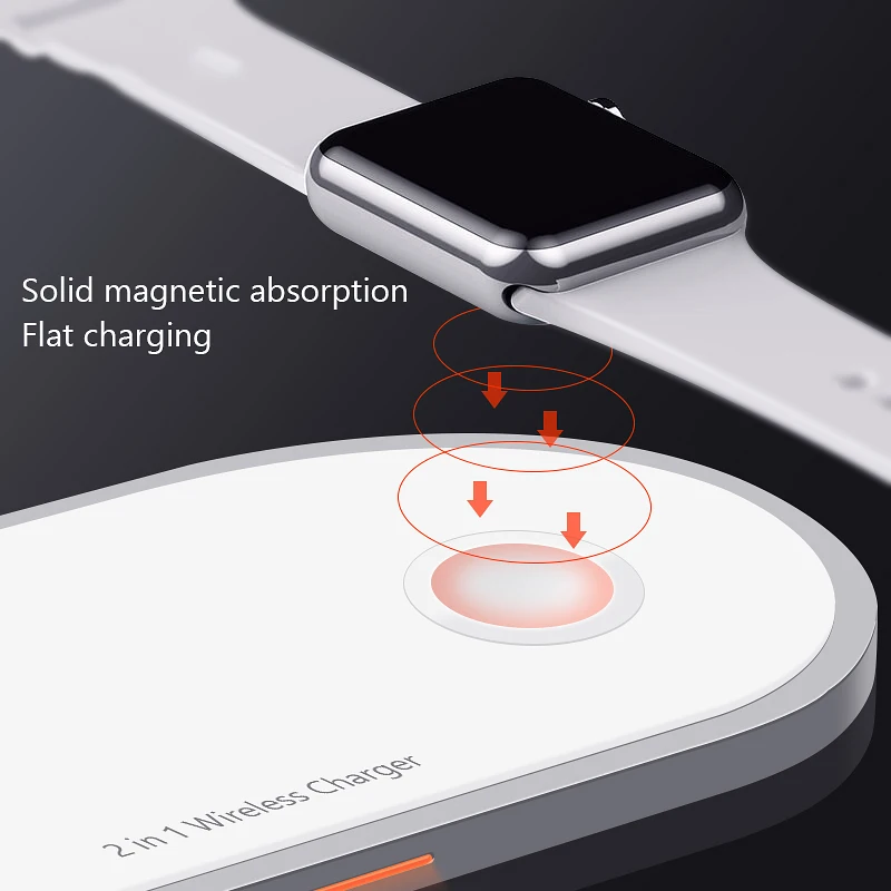 VVKing Беспроводное зарядное устройство для iPhone Xs Max samsung S9 для Apple Watch 4/3/2/1 магнитное Беспроводное зарядное устройство 2 в 1 быстрая зарядка