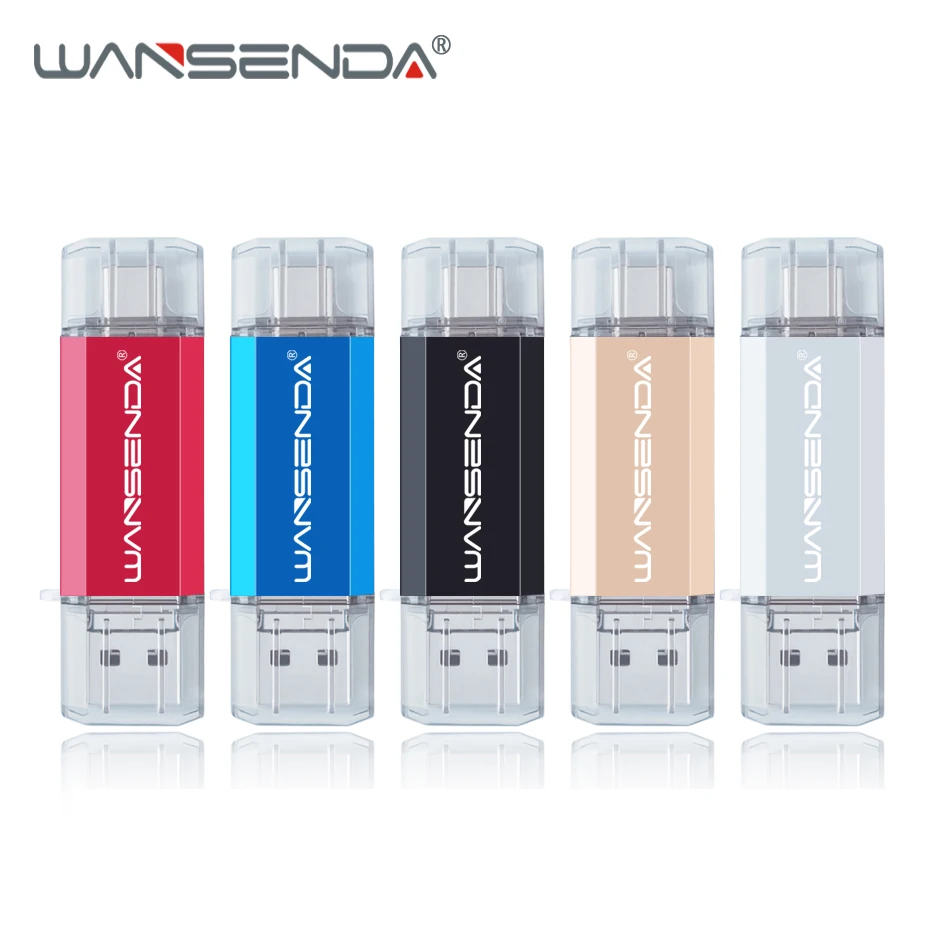 WANSENDA USB флеш-накопитель 3 в 1 USB 3,0& type-C Micro OTG флеш-накопитель 16 ГБ 32 ГБ 64 Гб 128 ГБ 256 ГБ Флешка флеш-карта памяти