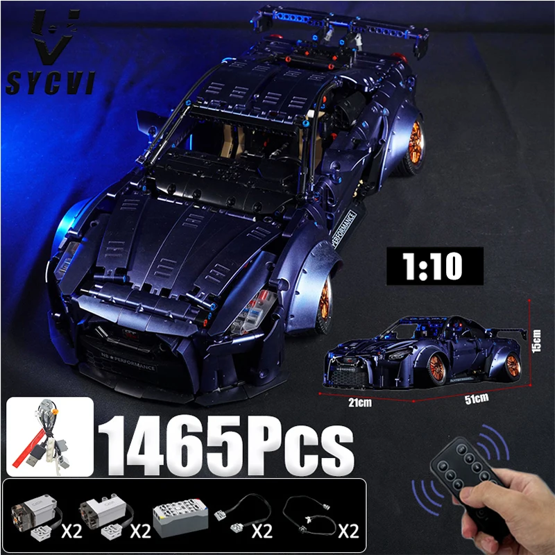 Explosive series 1:10 building block sports car with power system lighting model set remote control toy bloc | Игрушки и хобби
