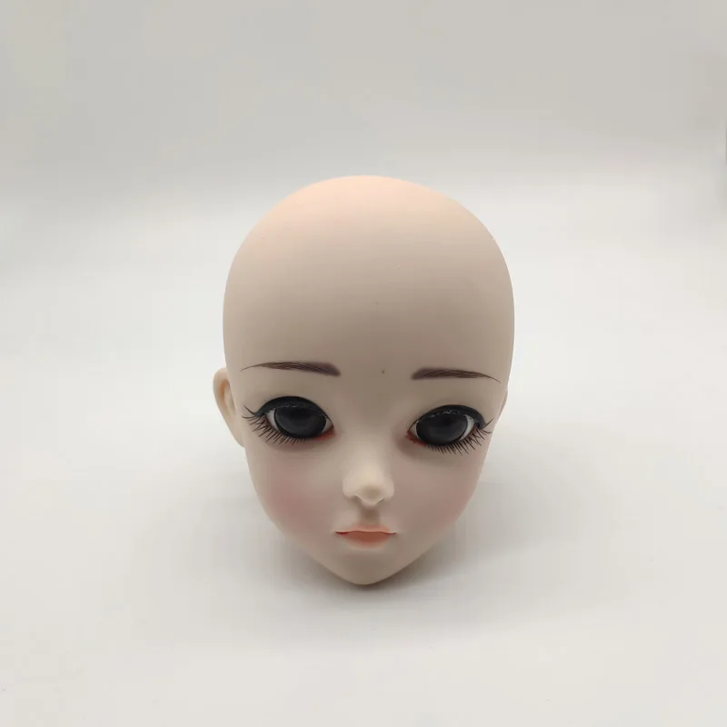 as pic with eyes Аксессуары для кукол BJD голова куклы 24 см DIY голова куклы с глазами - Цвет: as pic with eyes