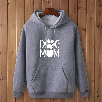 

Dog Mom Women's Plus Velvet Fashionable Long Sleeve Casual Sweatshirt Printing Heart-shaped Print Kawaii Sweatshirt Clothing