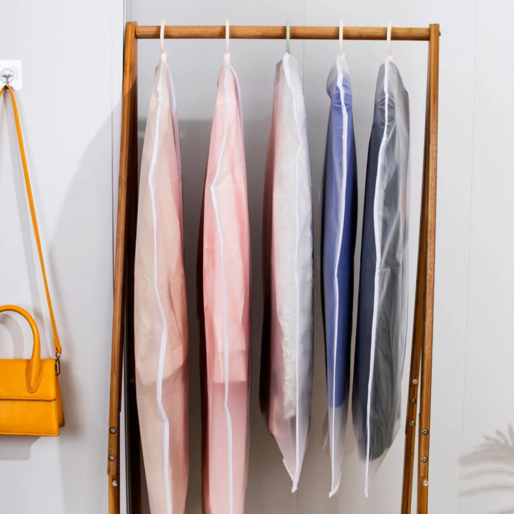 6Pcs Waterproof PEVA Clothes Cover Dress Suit Coat Protective Cover Travel Dustproof Bag Organizer Wardrobe Clothing Dust Cover