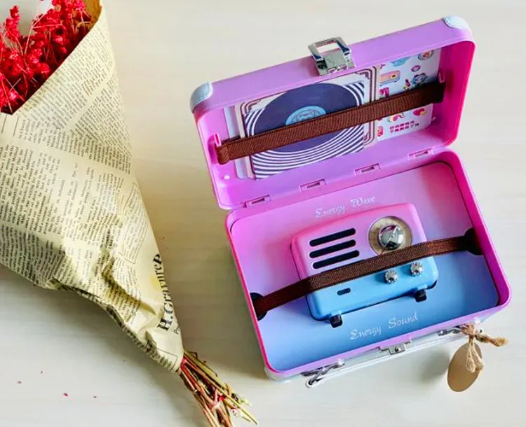 Maoking Маленький принц OTR Vapor wave динамик fm-радио розовый синий градиент Bluetooth беспроводной музыкальный металлический плейер MW-2 подарок