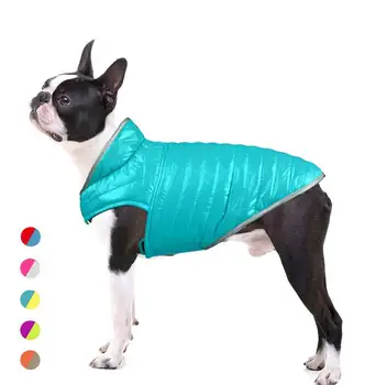 

Waterproof Winter Dog Clothes Reversible Down Cotton Jacket For Small Medium Large Dog Light Weight Contrast Color Warm Pet Coat