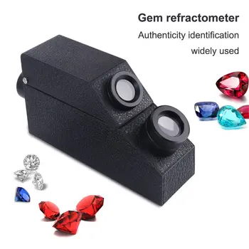 

Gemology Gemstone Polarizing Filter Gem Refractometer 1.81 RI Oil Built-in LED Gemstone Refractometer Kit Portable Gem Tester
