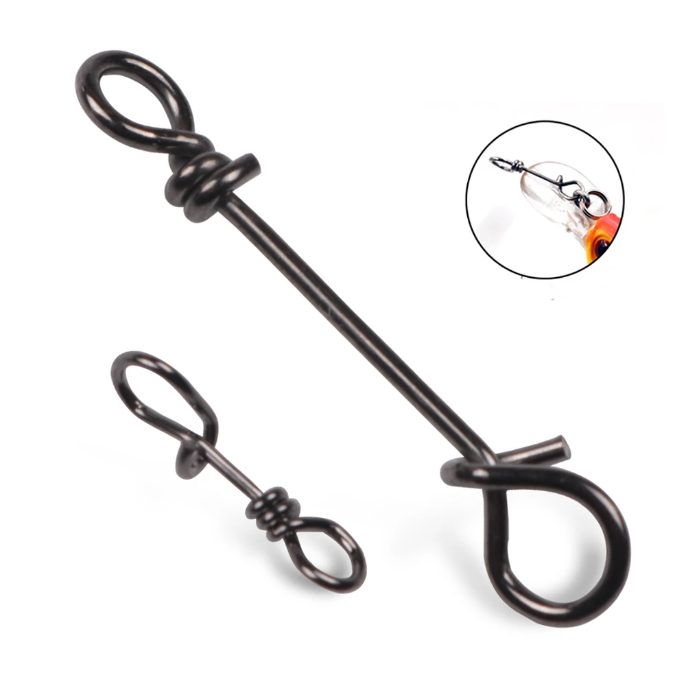 30Pcs Stainless steel Connector Fishing Fastach Clips Fishing Swivels