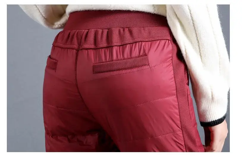 1922 вниз брюки утолщение среднего возраста Slim Fit Эластичный Высокая талия карандаш брюки женские теплые бархатные брюки Femme размера плюс